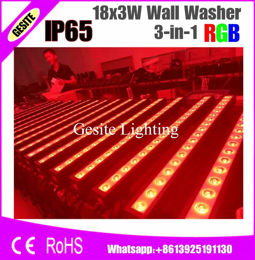 4PCS/LOT 18x3W Outdoor LED Wall Washer Light DMX512 Control Waterproof DMX/Power Cable In/out Auto Running Pixel LED