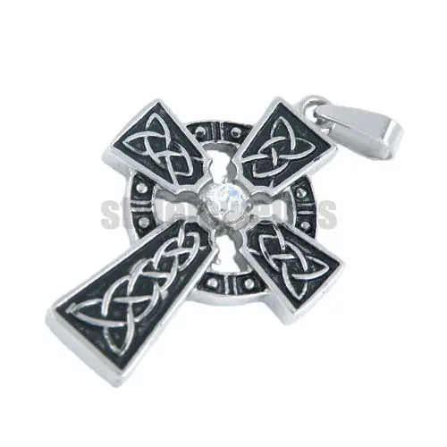 Free shipping! Claddagh Style Stone Iron Cross Pendant Stainless Steel jewelry Fashion Celtic Knot Motor Biker Pendant  SWP0022