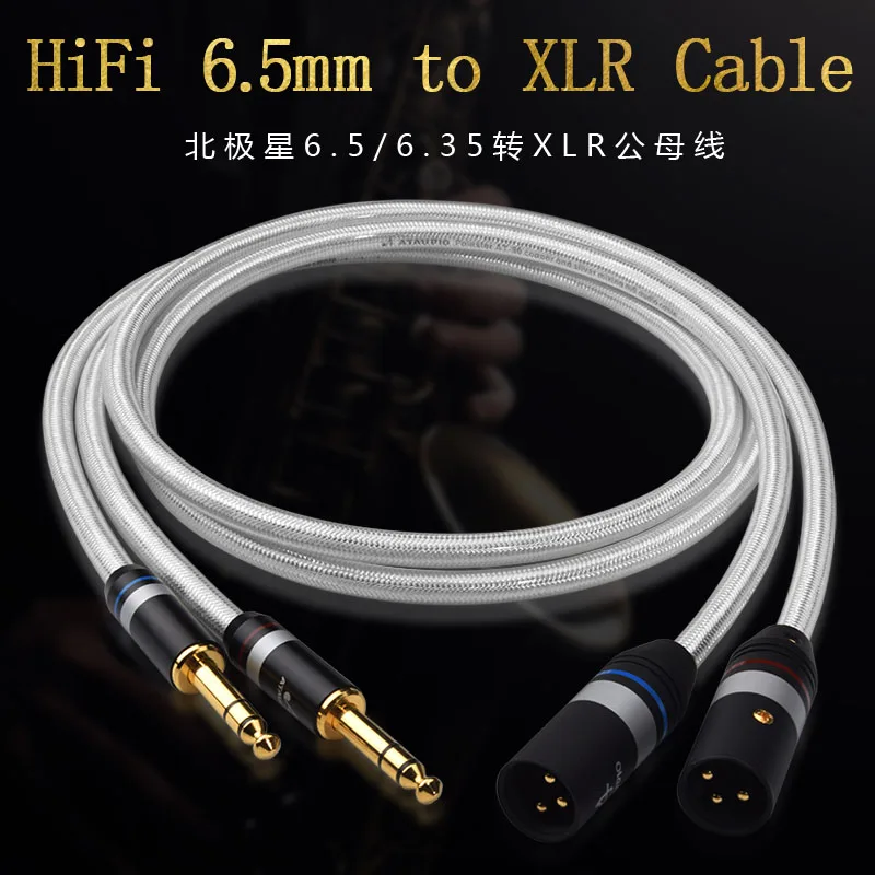 ATAUDIO miedzi i srebra Hifi 6.5mm do kabel xlr Hi-end podwójny 6.35mm do Dual xlr męski kabel Audio