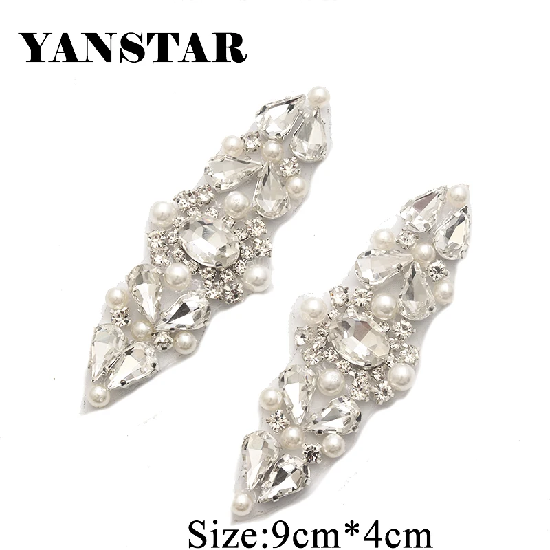 YANSTAR 50PCS Wholesale Rhienstone Applique Bridal Sash Beads On For Wedding Dress Belt Accessories DIY Bridal Sash YS904