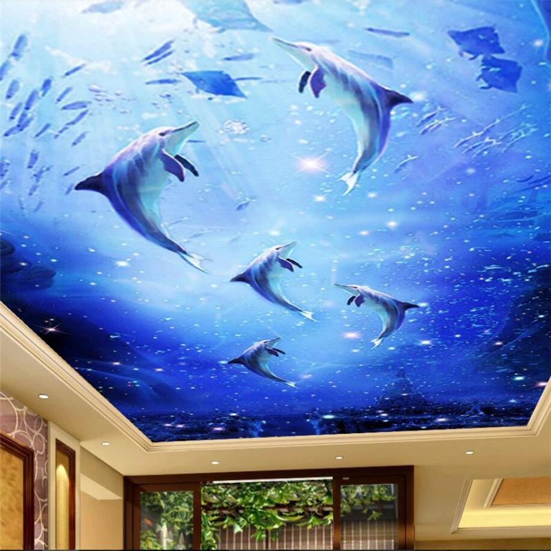 

wellyu Watercolor style fantasy underwater world ceiling ceiling mural custom large mural wallpaper papel de parede mural