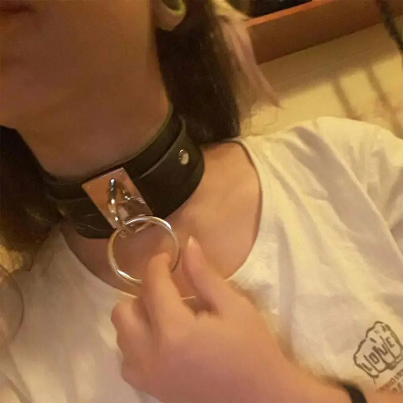 Nowe mody Punk Gothic szeroki PU skóra O obroża Choker naszyjnik kobiet