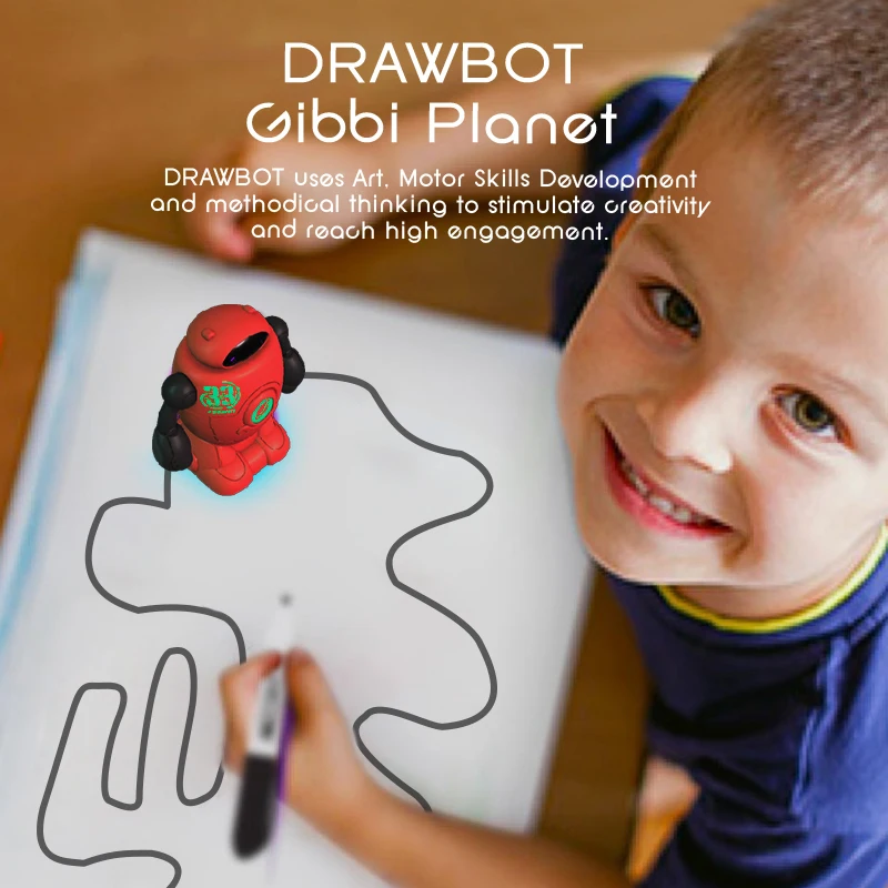 New Novelty toys HeLICMax Draw Line Robot Drawbot Robot line tracking Gibbi Planet Programming Accompany Toys for Children Gift