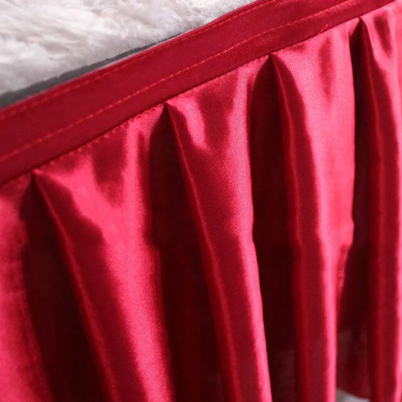 Luxury multi color ice silk table skirt white table cloth wedding table skirting for event party banquet hotel catwalk decor