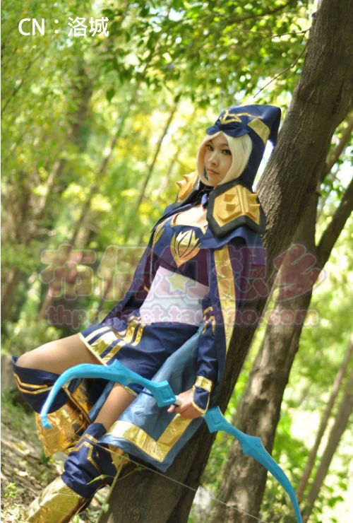 2016 Custom Made Ice Shooter Ashe Cosplay Costume From Game LOL Cosplay Costumes