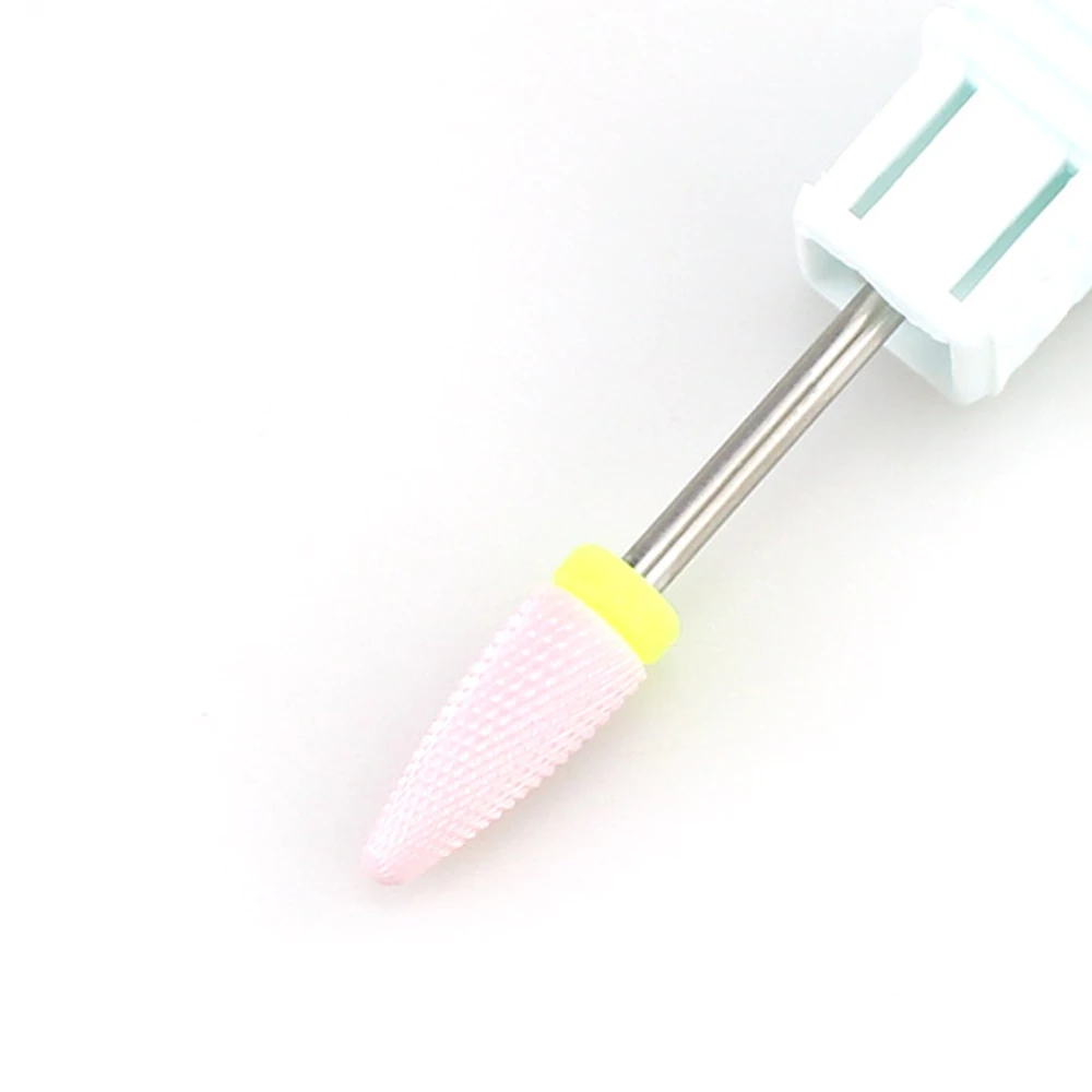 1pc Ceramic Nail Drill Pink Rotary Bits Bullet Shape Electric Manicure Machine Files Cuticle Clean Burr Gel Polish Remove Tools