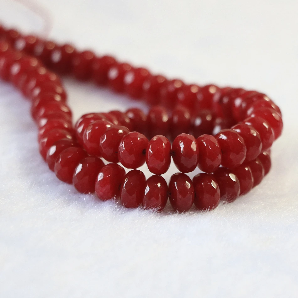 Best-selling red natural stone carnelian onyx agat 2*4mm 5*8mm beautiful stone abacus faceted loose beads diy gift Jewelry B151