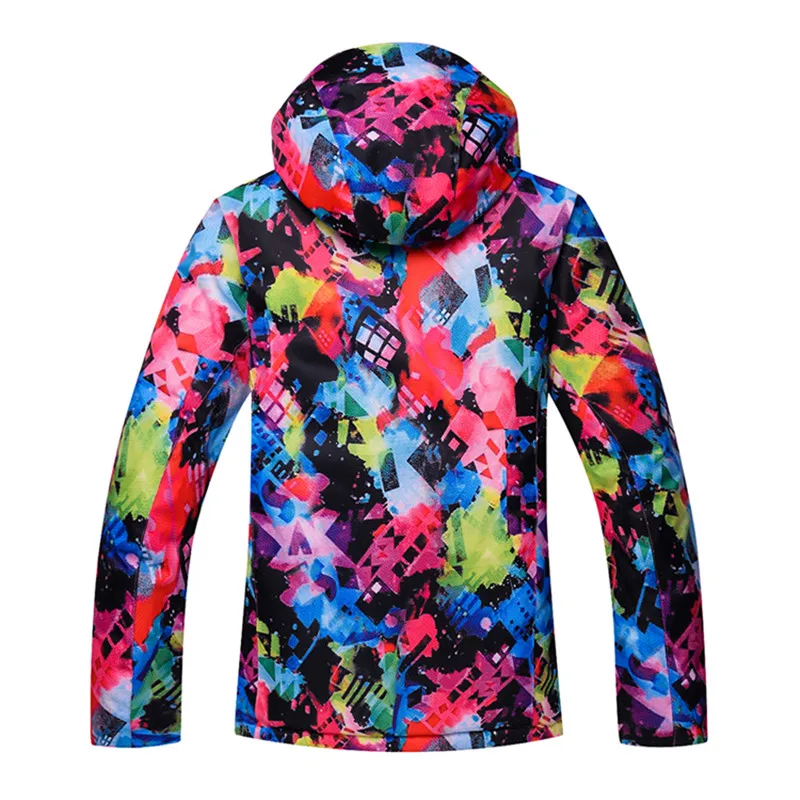 Colorful Winter Ski Jacket for Women, Waterproof, Windproof, Snowboard Coat, Warm, Street, Outdoor, Suit