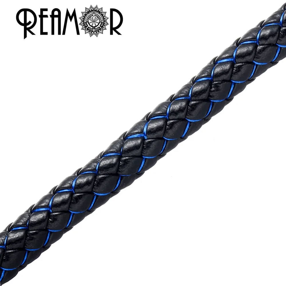 REAMOR 8mm Genuine Braided Silk Leather Rope 4 Colors String Cord For DIY Bracelet Jewelry Craft Making Findings Wholesale