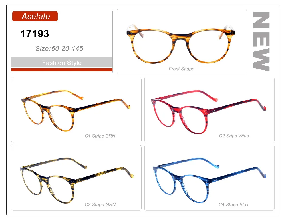 

Eye wonder Wholesale Lady's Round Optical Frames Vintage Eyewear Frames Retro Glasses Blue Striped