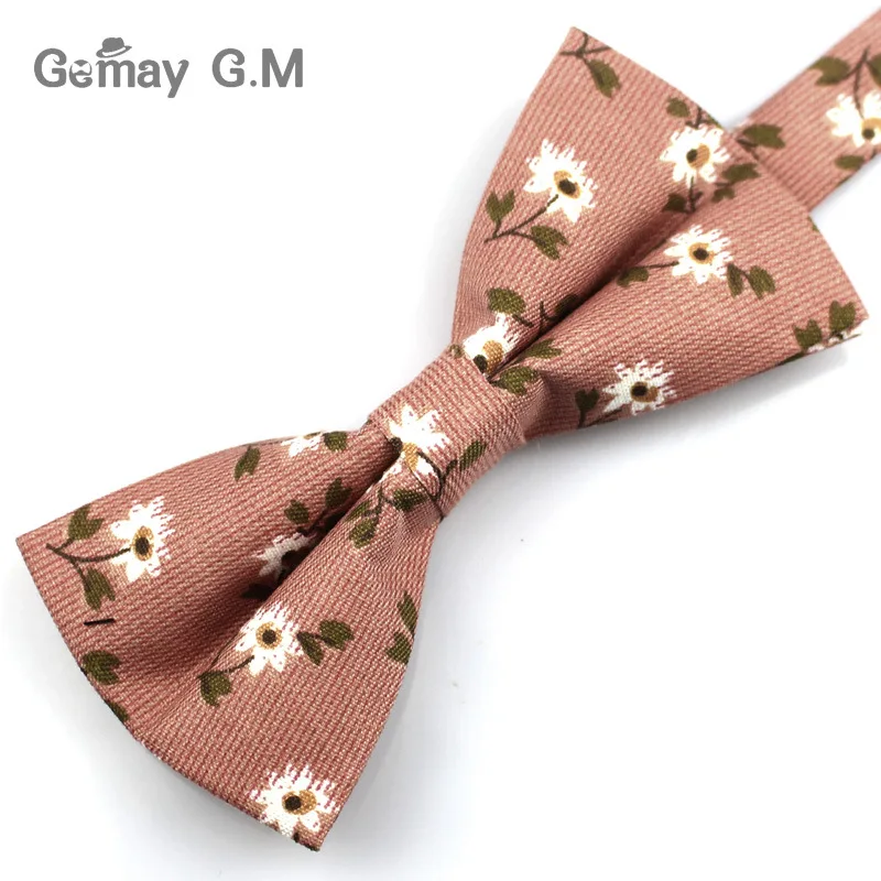 British Style Vintage Flower Print Bowtie for Men Fashion Casual Groom Bow ties for Wedding Floral Skinny Bowtie Cravat Bowtie