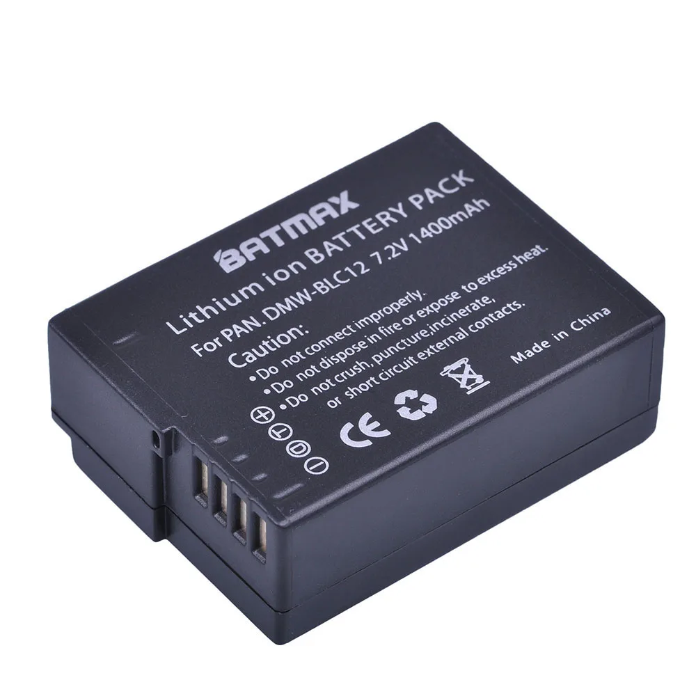 Batmax 1pc 1400mAh DMW-BLC12 DMW BLC12 bateria dla Panasonic DMW-BLC12E DMW-BLC12PP FZ200 FZ1000 DMC-G5 DMC-G6 GH2 V-LUX4 G5 G6