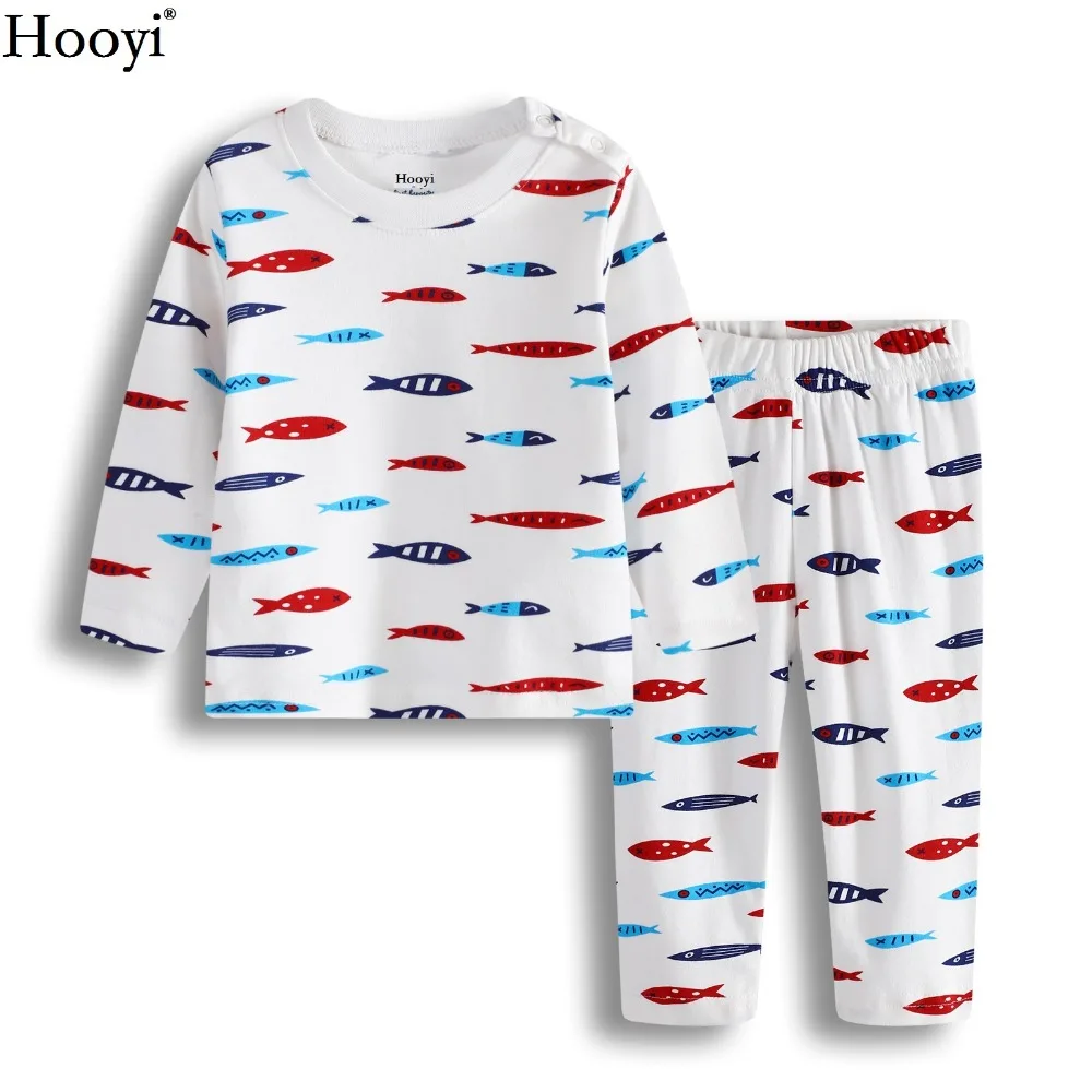 Hooyi Fashion Baby Boys Pajamas Clothes Set Newborn Jumpsuist Baby Sleepwear 100% Cotton Cartoon Planes Bebe Clothing Hot Sale