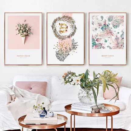 

5D Diy Diamond Painting Full Drill Flowers Fresh Triptych Stickers Drill Cross Stitch Living Room New Modern Diamond Embroidery