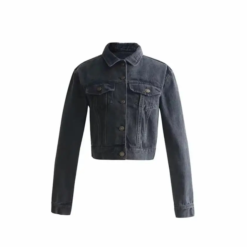 

Wholesale England style single breasted denim jacket jaqueta casacos female great quality retro jacket ins casual jackets wq1760