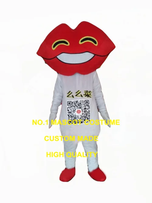 red mouth lips mascot costume adult size cartoon delicious food advertising costumes anime cosply carnival fancy dress 3435