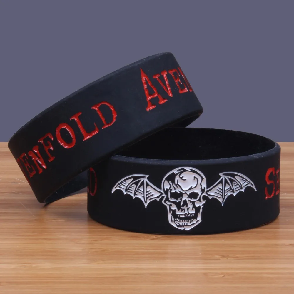 New 1PC SEVENFOLD AVENGED Silicone Letter Bracelet Men Wide Rock Music Band Rubber Bracelets & Bangles Women Jewelry Gifts SH310