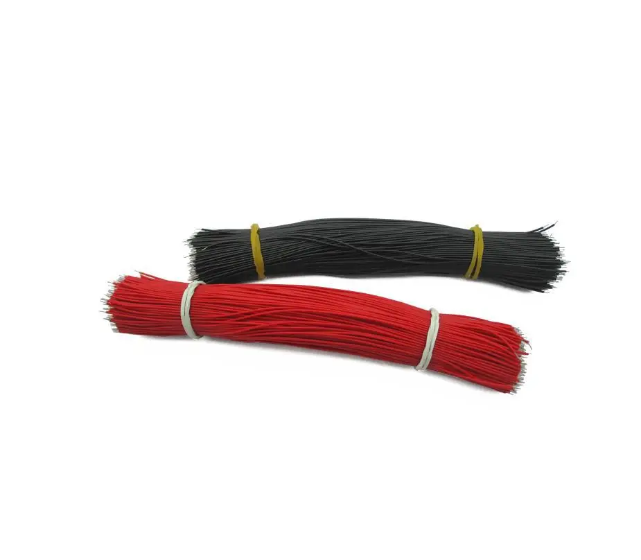 1Pair(=100PCS) 30AWG 150mm 15cm length Line connecting tin Wire DIY Black 50pcs + red 50pcs Color electronic wire 0.8mm Welding