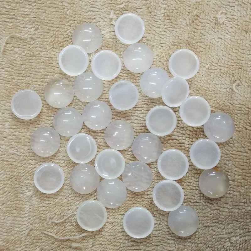 

2018 fashion top quality natural white onyx round CAB CABOCHON stone beads for jewelry making 14mm wholesale 50pcs/lot free