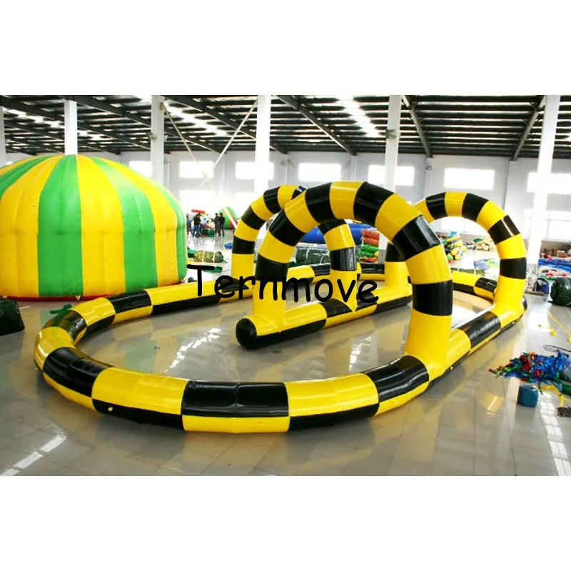 inflatable circuit racing track for sporting events, inflatable race track Kids play outdoor sports games go kart race track