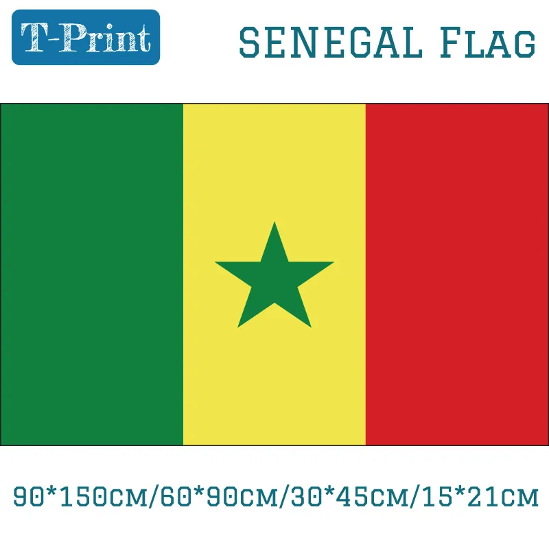 Senegal National Flag 90*150cm/60*90cm/ /15*21cm For National Day Celebration