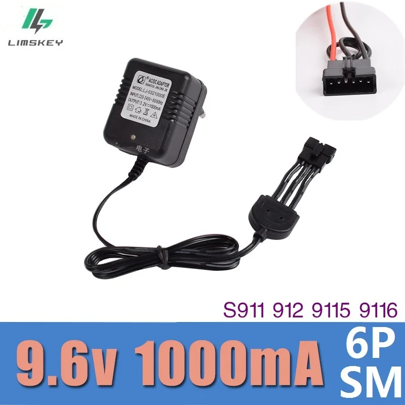 EU/USB 9.6v 6P-SM Plug JYRC 9115 9116 S911 S912 RC Car spare parts new version Battery Charger Free Shipping