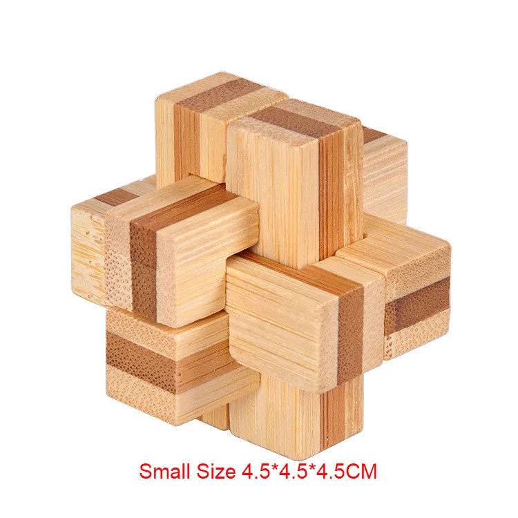 9 sztuk/zestaw Design mała łamigłówka IQ Bamboo Kong Ming Lock 3D drewniana blokada Burr gra łamigłówki zabawka dla dorosłych dzieci