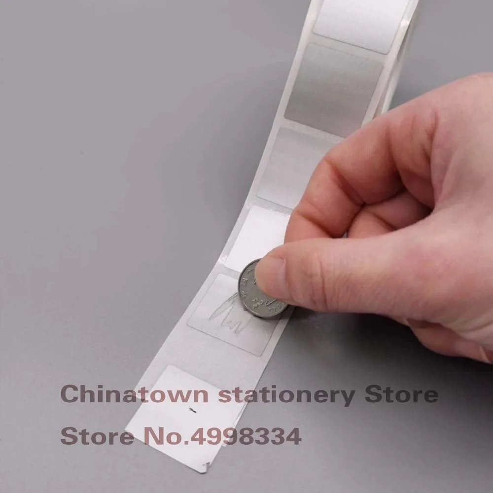 

1000pcs 25x25mm Silvery Gold Gray Adhesive SCRATCH OFF Stickers DIY Manual Label Tape Hand Made Scratched Stripe Card Film