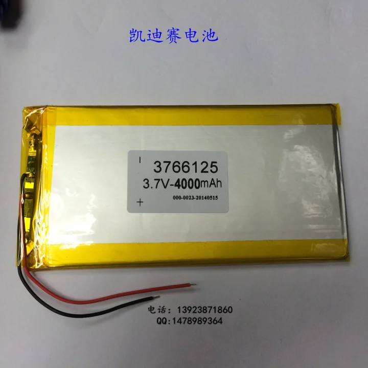 3.7V 3766125 polymer lithium battery 4000mAh tablet battery DIY mobile power core LED Rechargeable Li-ion Cell Batteries