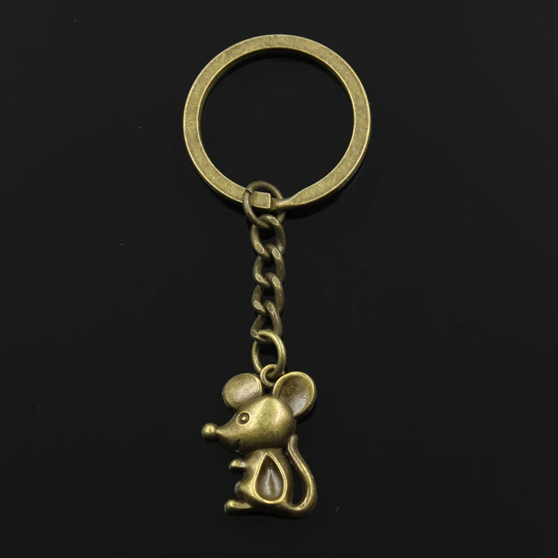 New Fashion Keychain 24x18mm Mouse Pendants DIY Men Jewelry Car Key Chain Ring Holder Souvenir For Gift