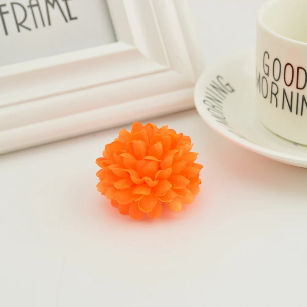 5CM 20 Stück Mehrschichtige Seiden-Chrysanthemenköpfe Künstliche Blumen Günstig für Heim- und Hochzeitsdekoration DIY Kranz Brautstrauß – Detail 8