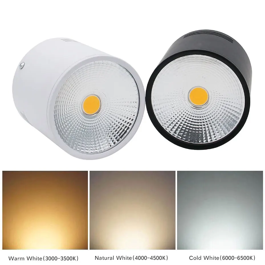 

Surface Mounted LED Downlights 7W 10W 20W 30W Surface Mounted Ceiling Lamps Spot Light AC85-265V Natural/Warm /Cold White