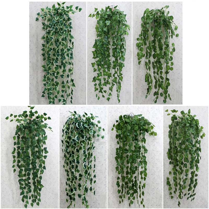 WEIGAO 1pcs 90cm Hiedra Artificial Plants Green Leaves Leaf Wedding Jungle Party Artificial Plantas Artificiales Para Decoracion