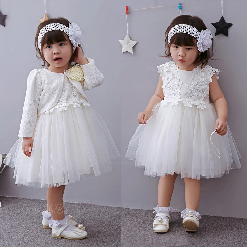 

Newborn Tutu And Headband Set Ivory Christening Gowns 1 Year Birthday Party Dress Newborn Baby Dress Baptism Dress For Infants