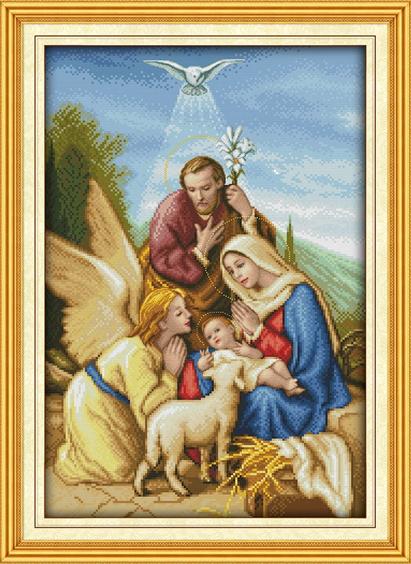 Angel landing Jesus home decor canvas people Cross Stitch kits 14ct white 11ct print embroidery DIY handmade needlework wall