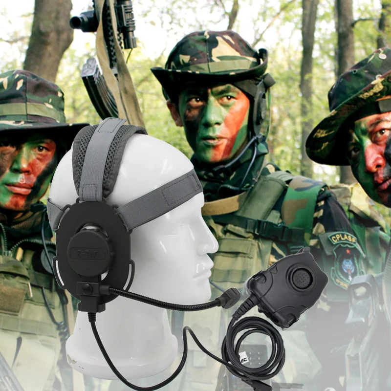 Tactical Bowman Elite II Headset with PTT for Kenwood  Wearable Earphone 2 Pin Unilateral Walkie Talkie Radios Military Earpiece