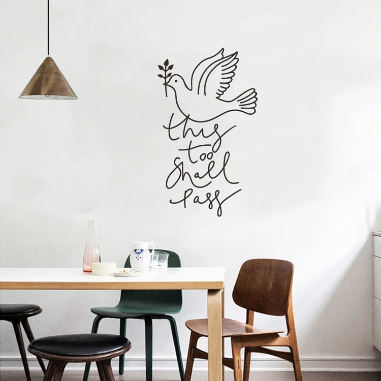 Einfacher Stil Friedenstaube Wandaufkleber Wohnzimmer Eingang Hintergrunddekoration Wandbild Türtapete Heimdekoration Kreatives Poster – Detail 3