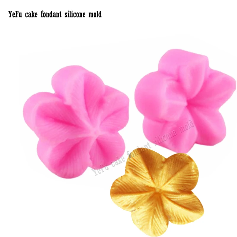 2 Pcs\set Plum Petal Flower Leaf Veiner Silicone Mould Cake Decorating tools Fondant Impression  Sugarcraft Mold F0849