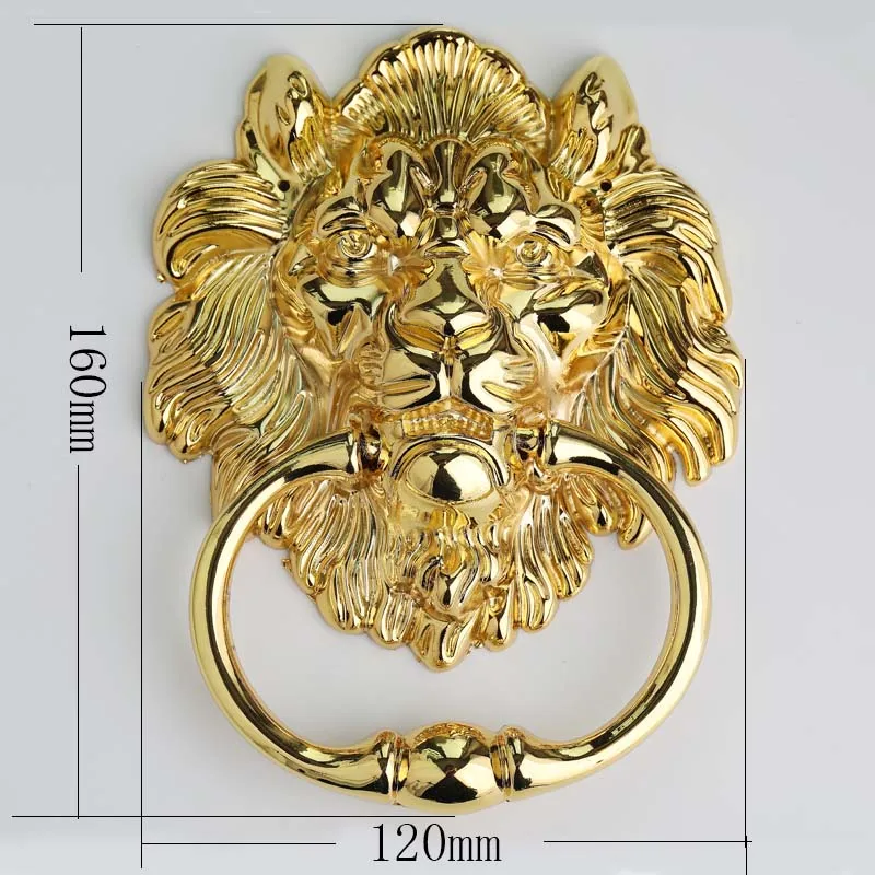 160mm Retro Style Bright Chrome Big Lion Head Drop Ring  Silver Gold Wood Chair Sofa Door Pull Handle Knob Bronze Antique Brass