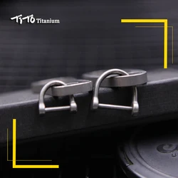 TiTo Titanium Alloy New Style Mini Simple Key Chain Clasp Clips keyhook Key Ring Outdoor Tool