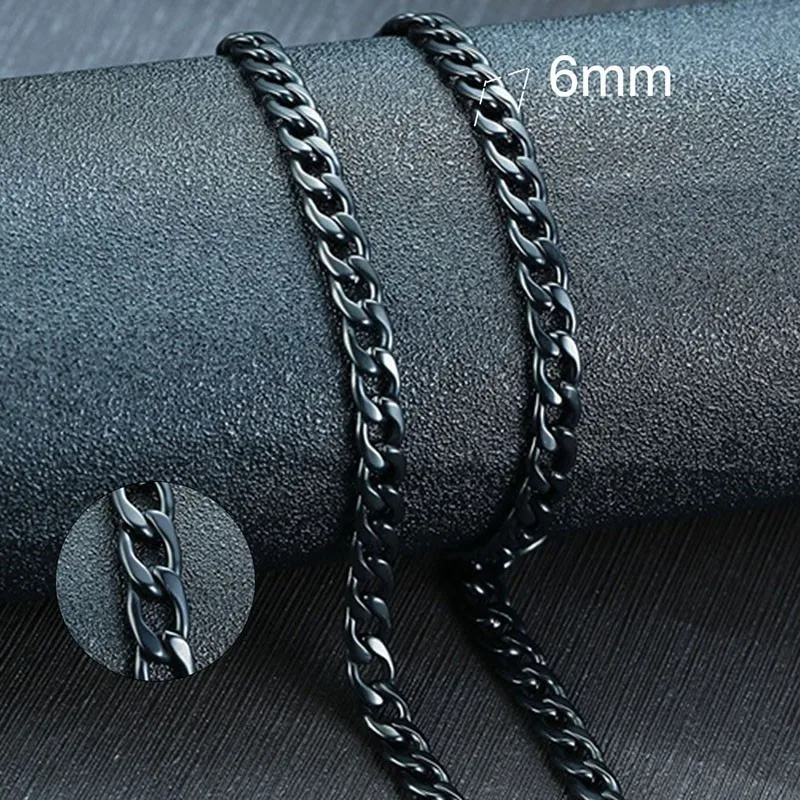 Vnox männer Cuban Link Kette Halskette Edelstahl Schwarz Gold Farbe Männlichen Halsband colar Schmuck Geschenke für Ihn