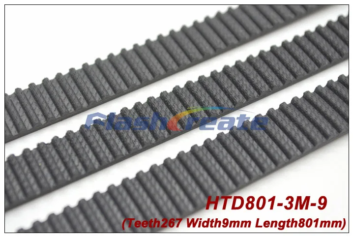 

5pcs HTD3M belt 801 3M 9 length 801mm width 9mm 267 teeth 3M timing belt rubber closed-loop belt 801-3M S3M Belt Free shipping