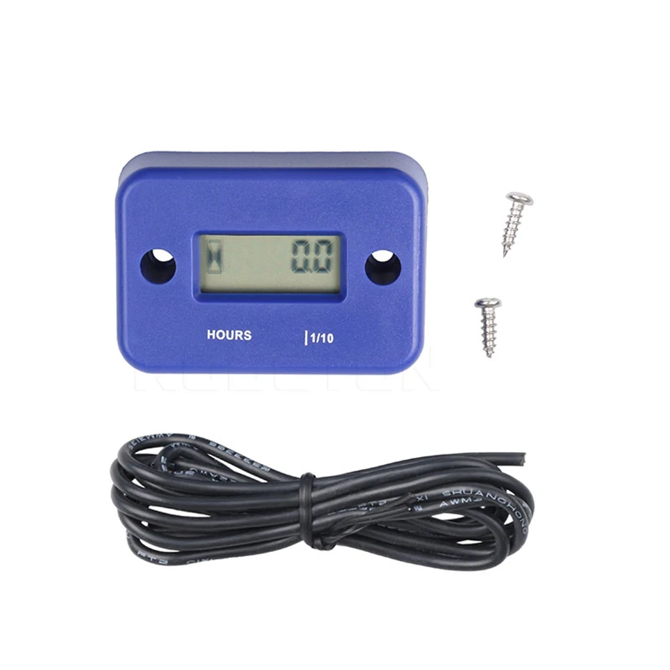 Digital Inductive Hour Meter LCD Counter For ATV Motorcycle Instruments Snowmobile Gasoline Boat Generator Bike Car Accessories