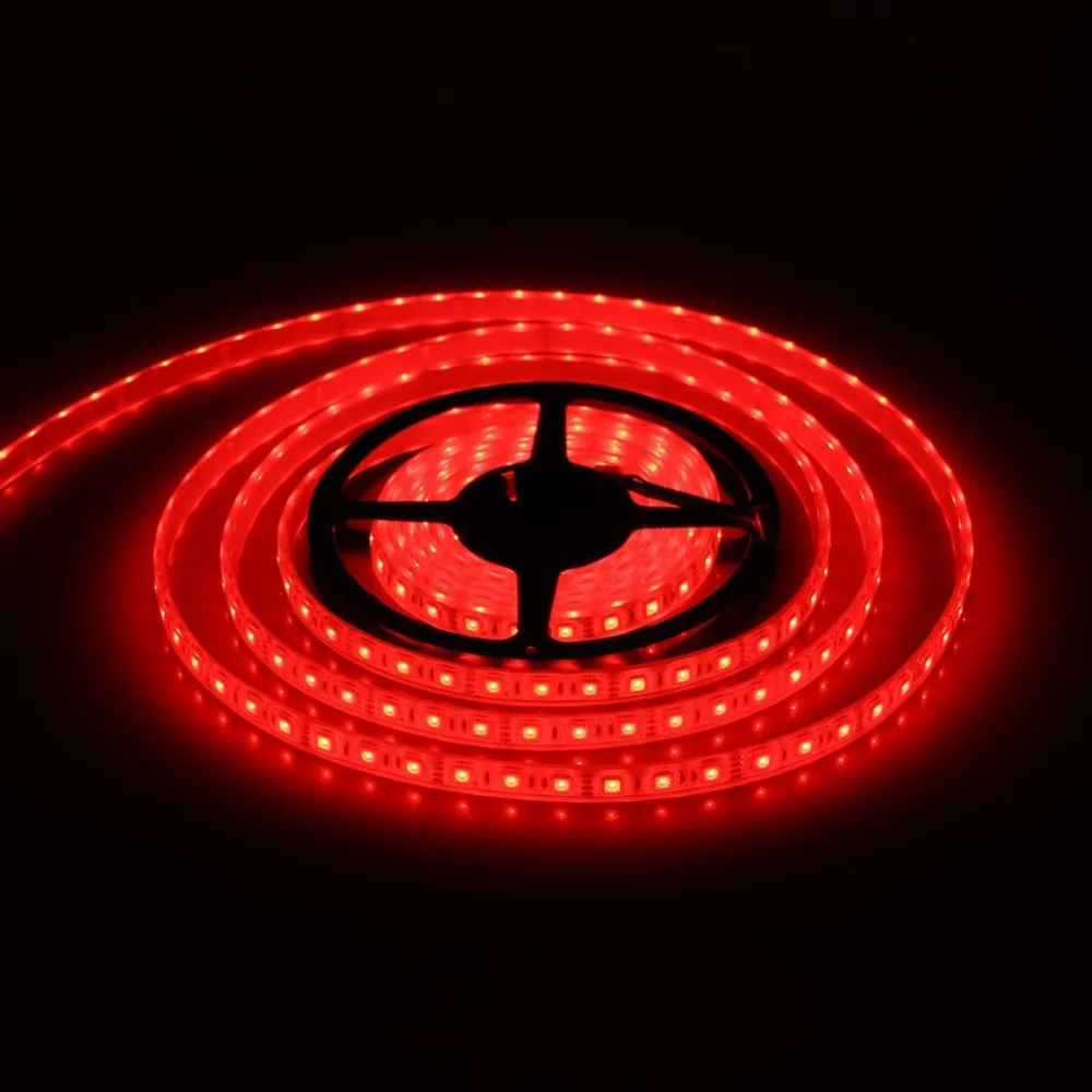 DIY LED U-Home 5M DC12V Red Lighting 300led SMD5050 LED Light Strip Under Water IP68 Waterproof for Aquarium Fish Tank Garden