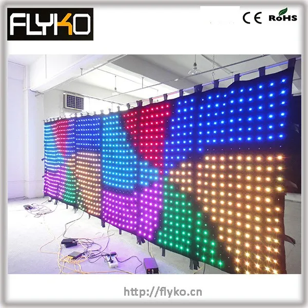 

Free shipping p10 6m x 2m new product rgb flexible led animation curtain wall