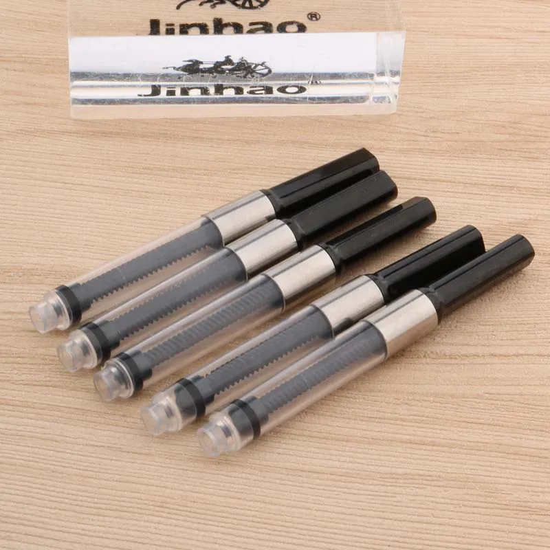 10pcs 3.4mm metal black silver big Fountain Pen Ink Refill Cartridges Stationery Office school supplies