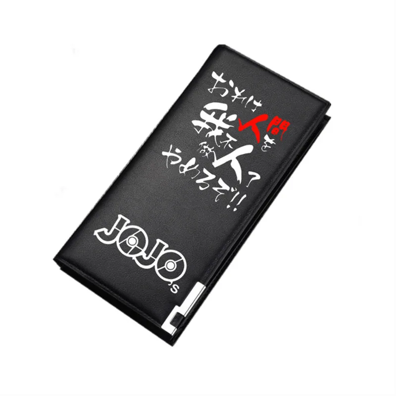 JoJo\'s Bizarre Adventure Anime Short Wallets Cartoon ID Card Holder Pu Leather Kujo Jotaro Men Money Bag Boys Boys Change Purses