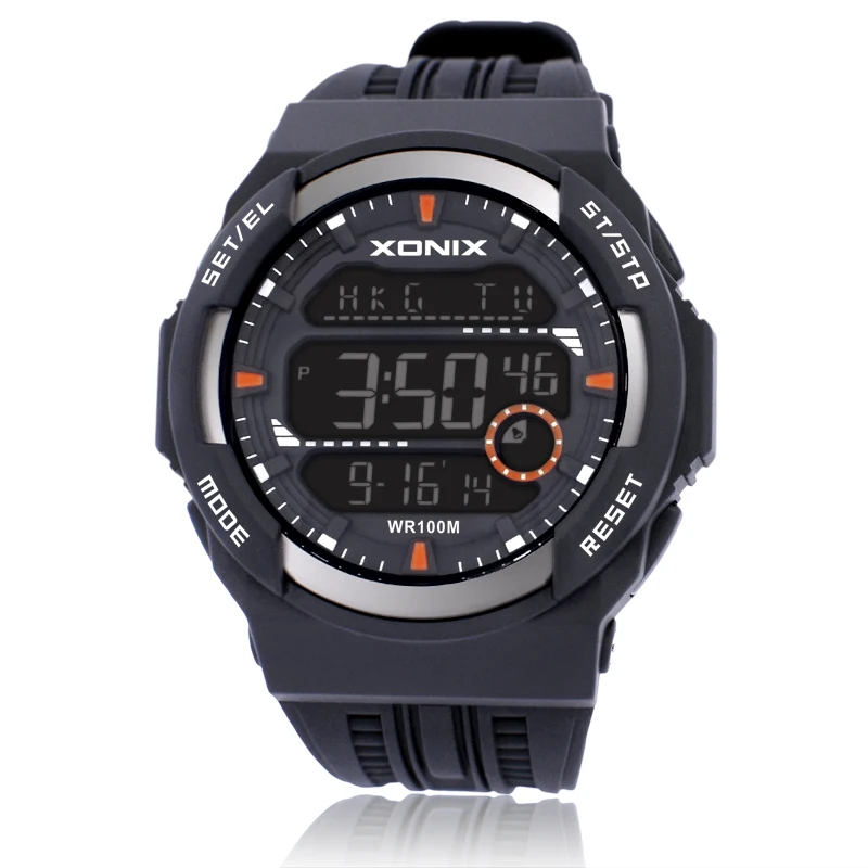 Men Sports Wristwatch Digital Waterproof 100m Multifunction Outdoor Watch LED Light World Time Swim Climb