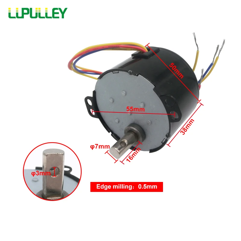 LUPULLEY 50KTYZ 6W Synchronous Motor 220V Permanent Magnet Low Speed Mini Reversible Gear Motor 1rpm/2.5rpm/10rpm/20rpm/50rpm