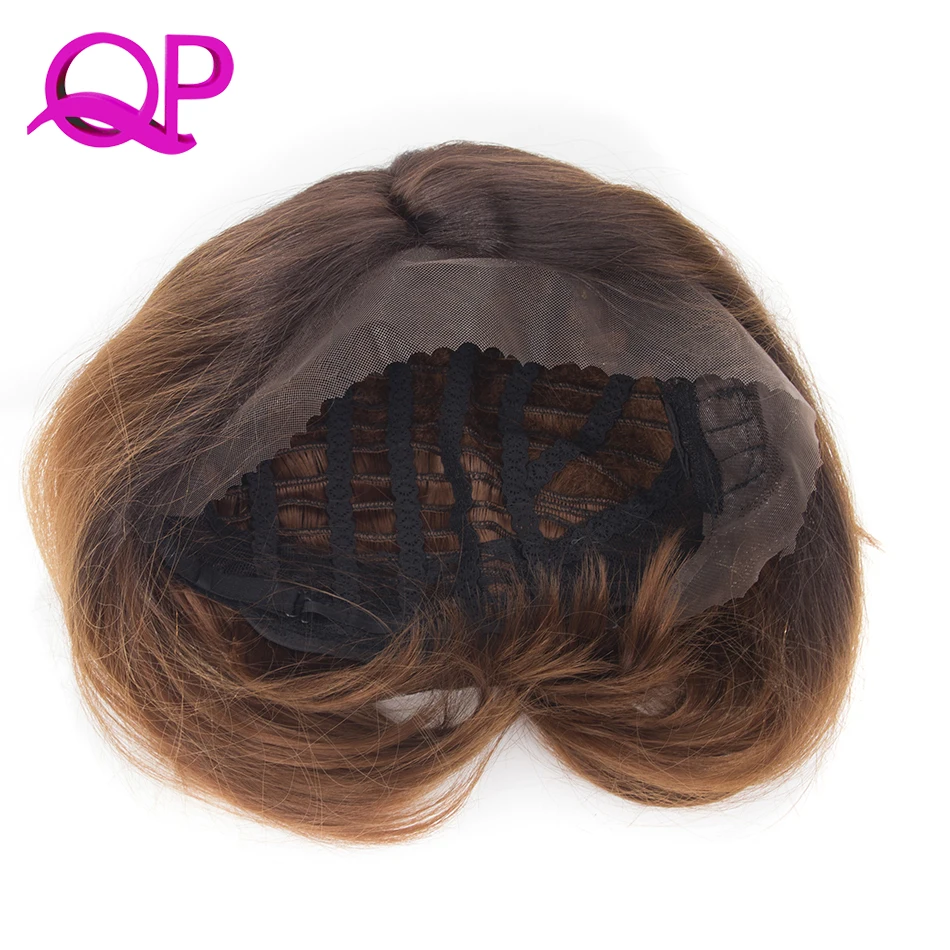 Qp hair Black Ombre Blone Straight Bob Synthetic Lace Front Wigs For Women High Temperature Short Hairstyles Natural Afro Wigs